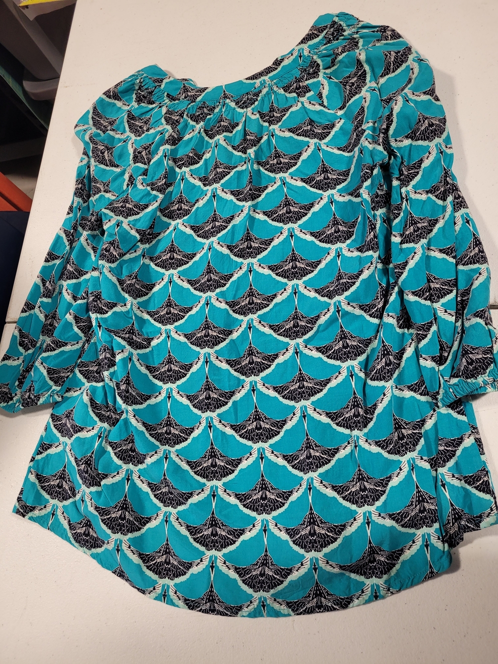 crown & ivy Teal and Black Patterned Button-Front Tunic - Picture 3 of 3